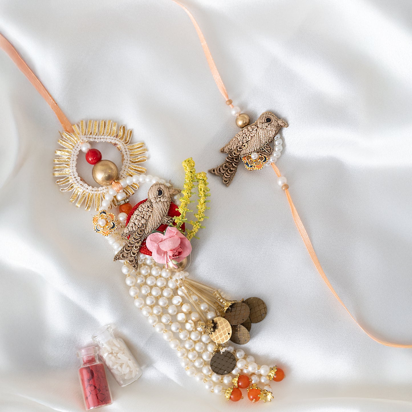 Chidiya Charm Bhai-Bhabhi Set with Boho Aesthetics With Roli Chawal Set