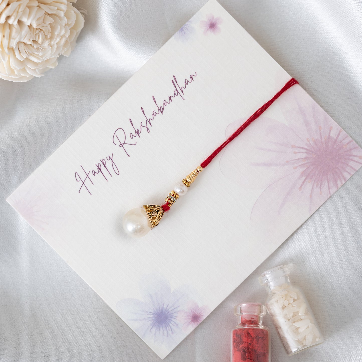 Pearl Drop Lumba for Her With Roli Chawal Set