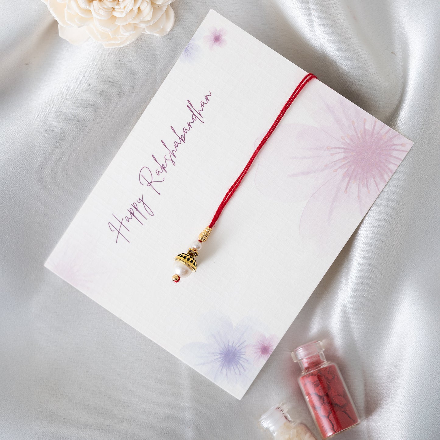 Minimal Pearl Grace for Sister With Roli Chawal Set