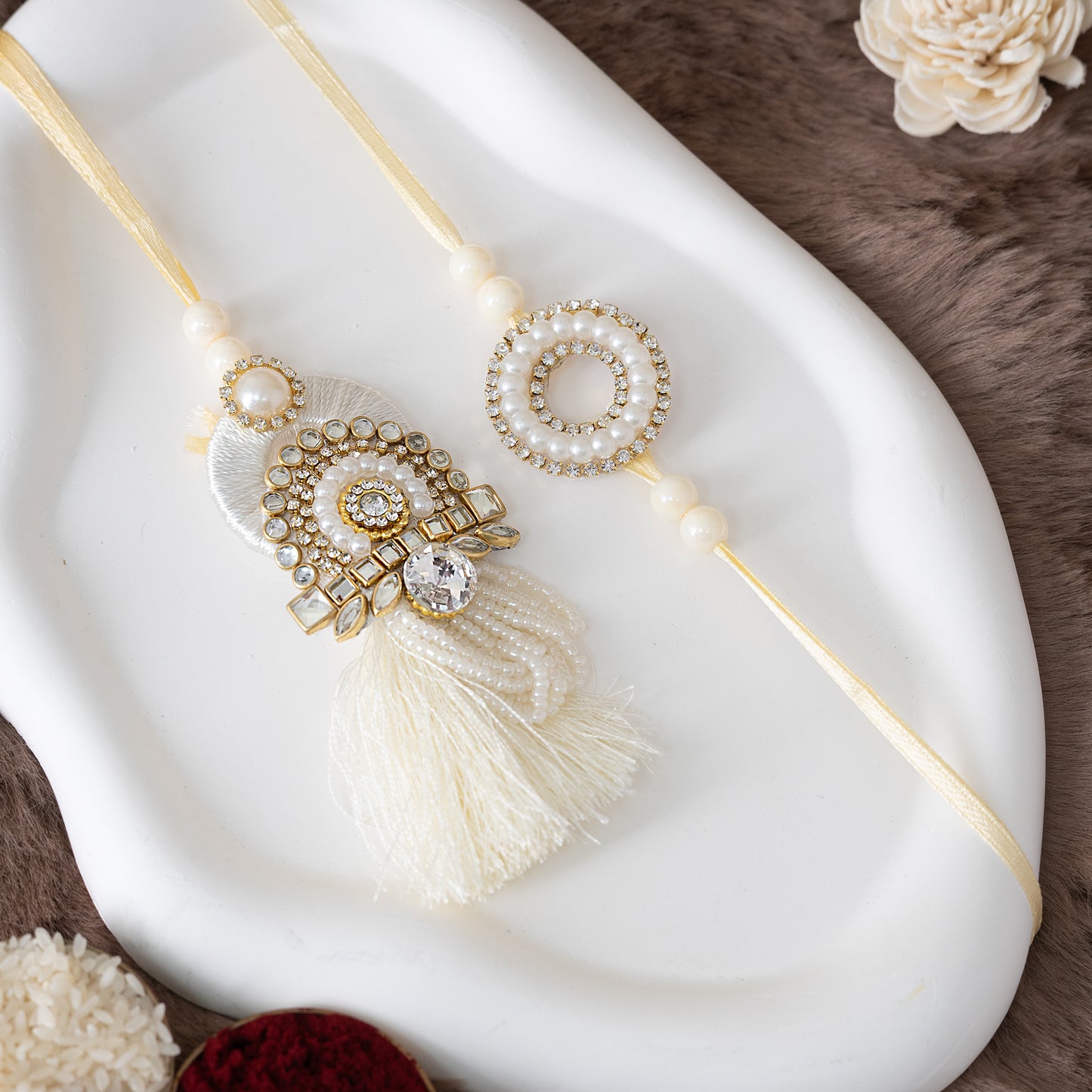 Timeless Royal Statement in ivory With Roli Chawal Set