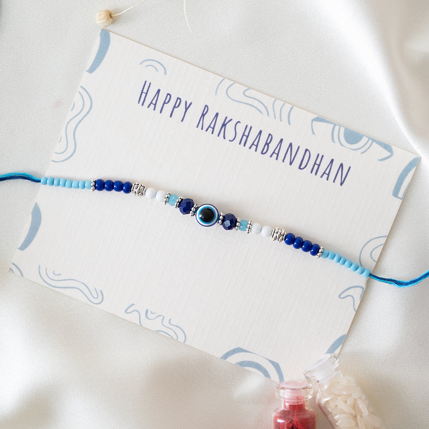 Evil Eye Luxe Bhai Rakhi With Roli Chawal Set