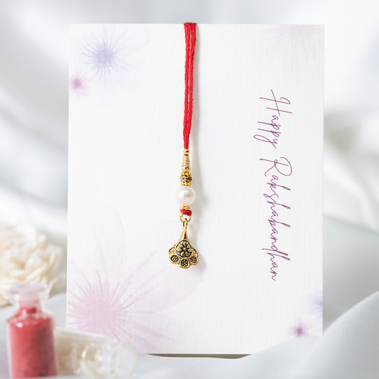 Minimal sister Lumba in Antique Gold With Roli Chawal Set