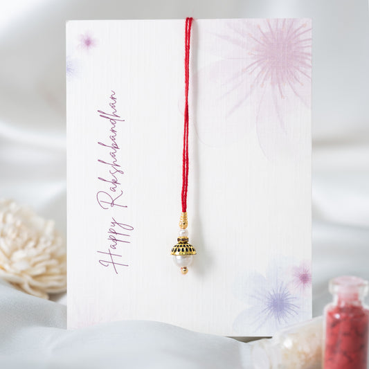 Minimal Pearl Grace for Sister With Roli Chawal Set