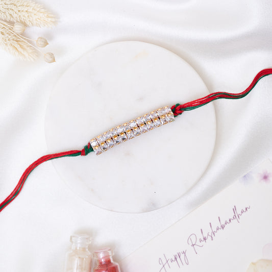 Premium AD Bar Rakhi with roli chawal set