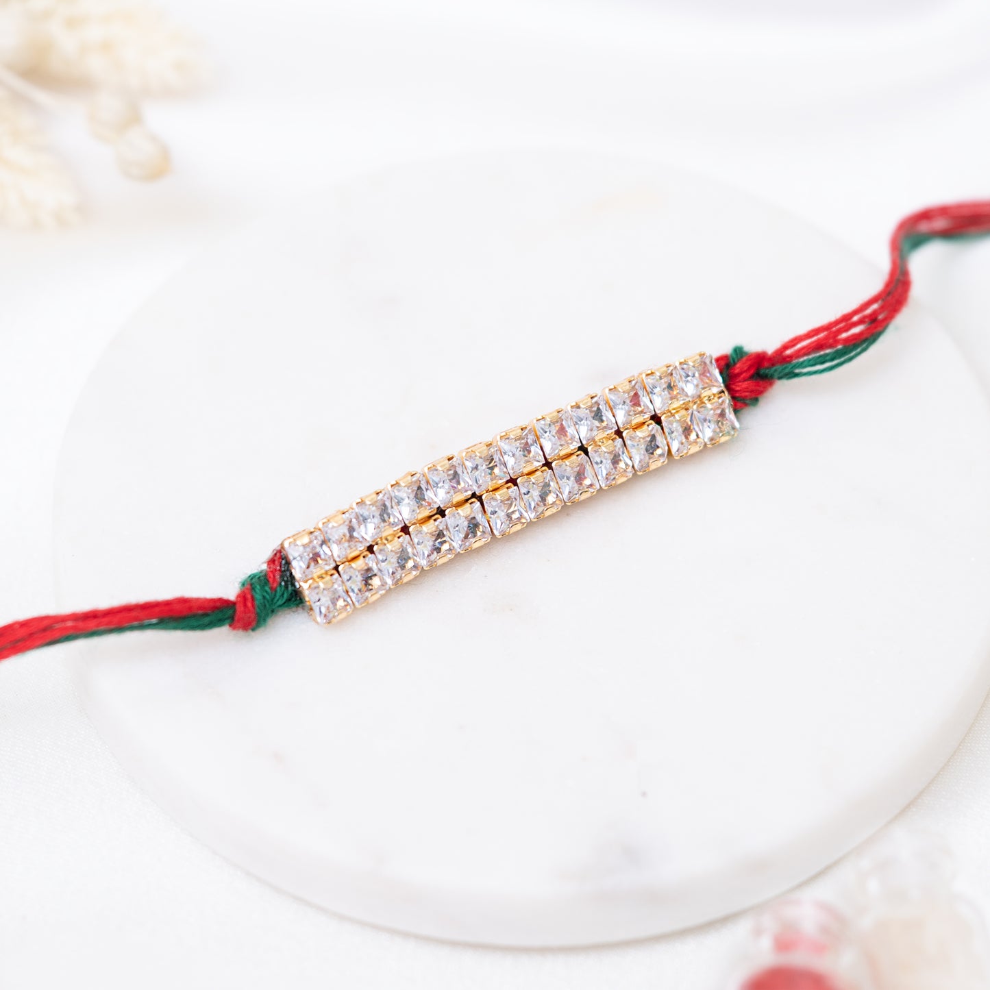 Tradition Trendy Rakhi. Set of 2 With Roli Chawal Set