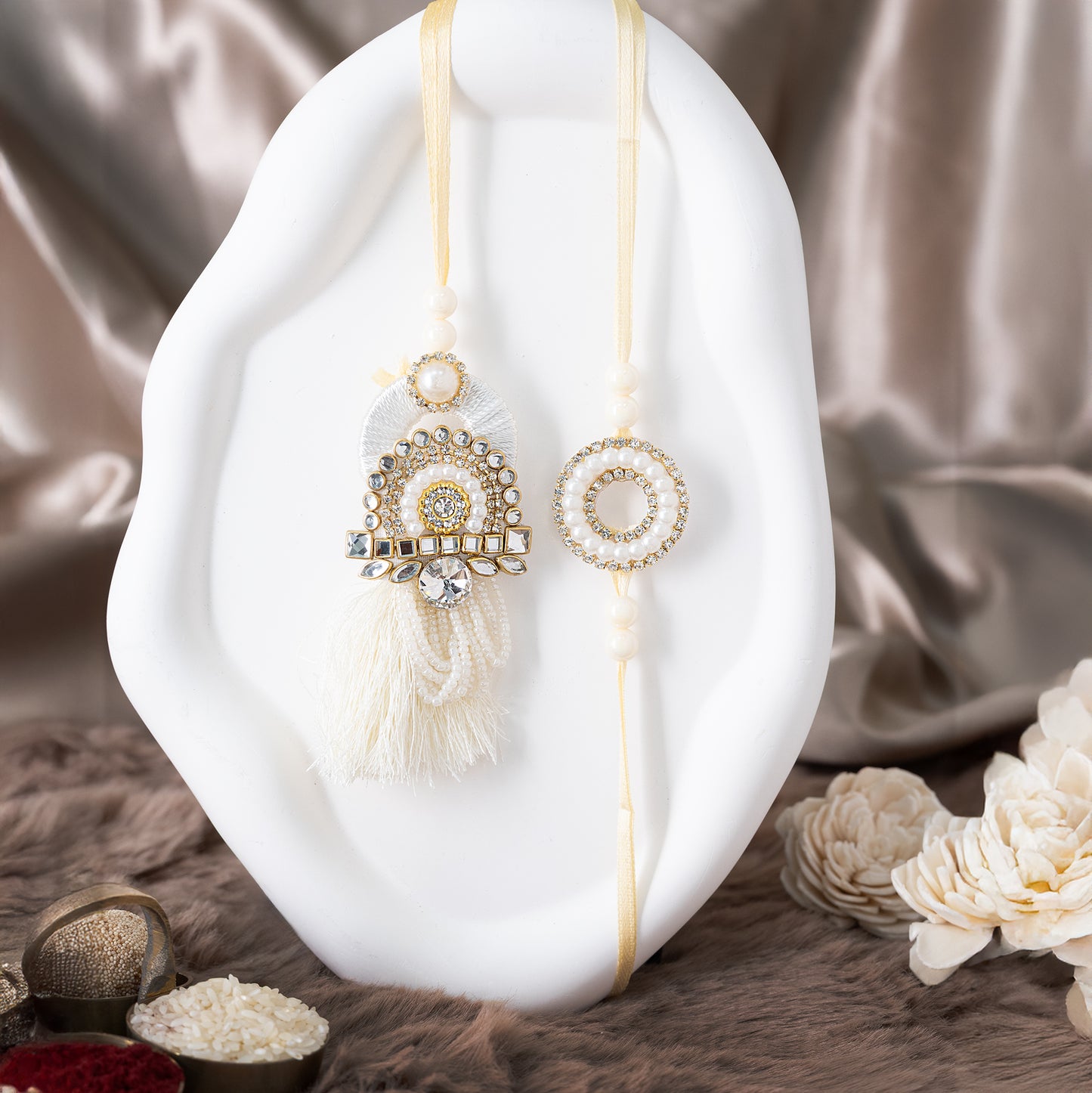 Timeless Royal Statement in ivory With Roli Chawal Set