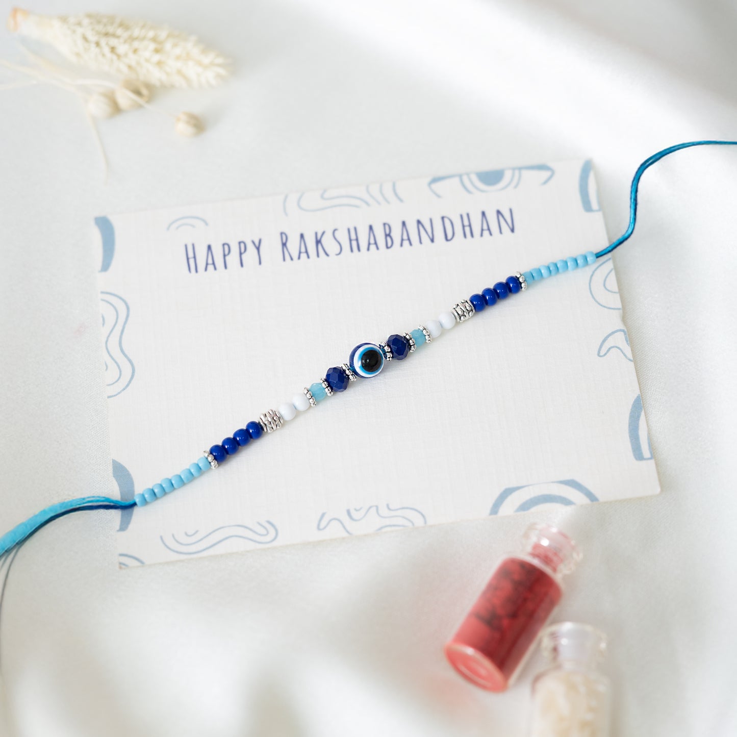 Evil Eye Luxe Bhai Rakhi With Roli Chawal Set